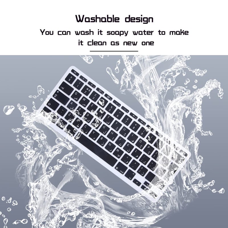 HRH Arabic Language Silicone Keyboard Cover Skin Skin Protector for MacBook Air 11.6 Inch for MacBook 11" A1370 A1465 European/ISO Layout,Black - Image 5